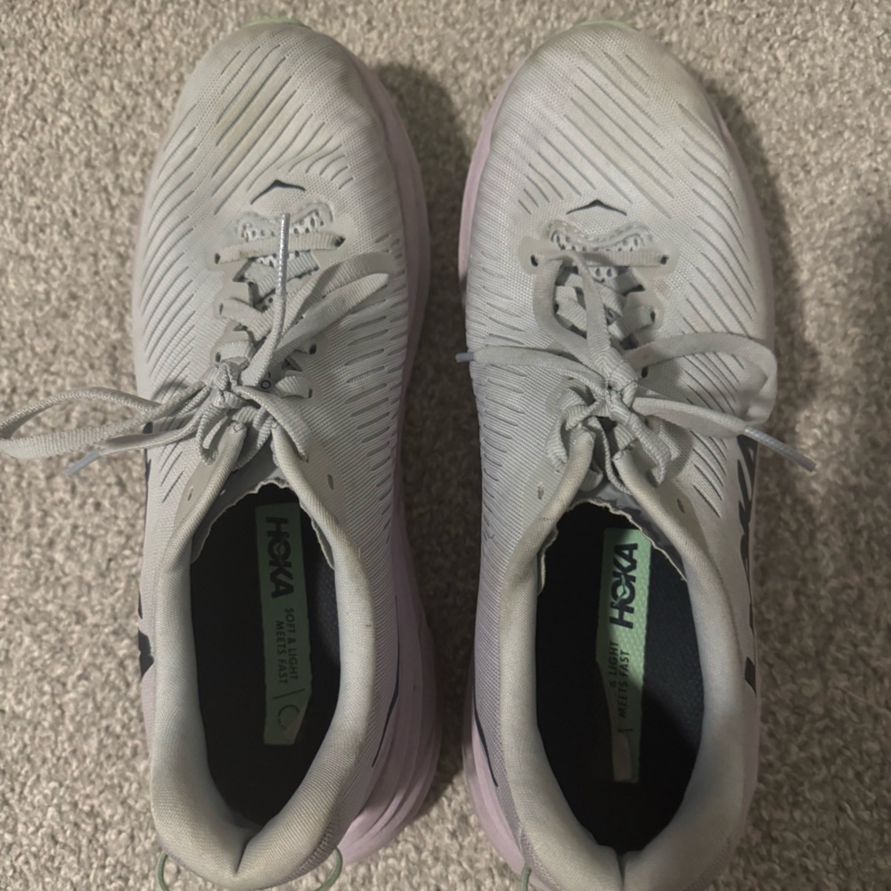 Hoka Light Gray Athletic Shoes